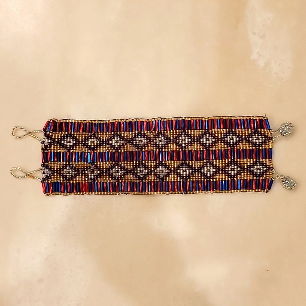 Gorgeous Hand-Beaded Cuff Bracelet - Picture 5 of 10